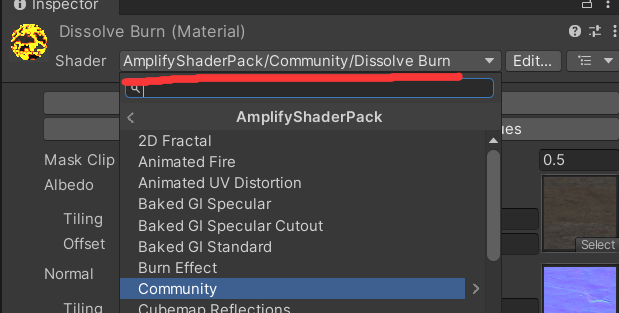 添加shader类别效果