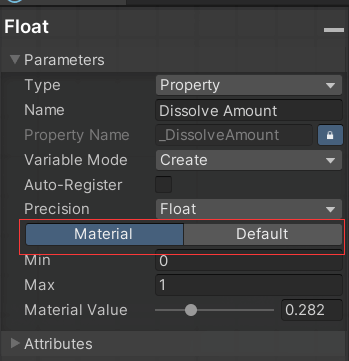 Property默认值和Material值